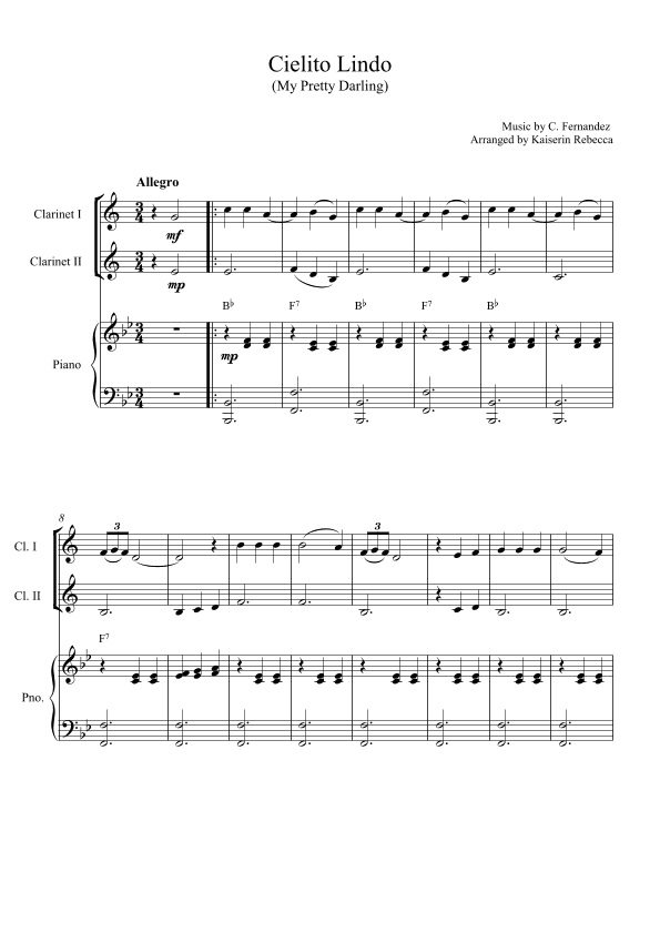 Cielito Lindo (My Pretty Darling) (arr. Kaiserin Rebecca)