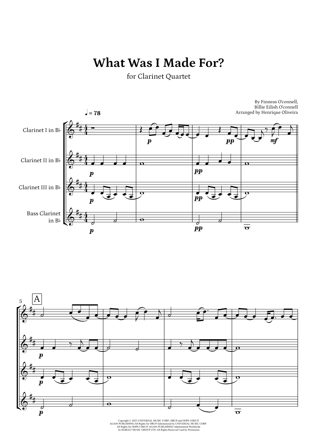 What Was I Made For? (arr. Henrique Oliveira)