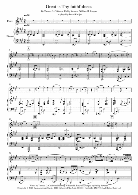 Great Is Thy Faithfulness (arr. David Kocijan)