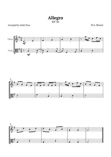 Allegro K1b (arr. André Nusa)