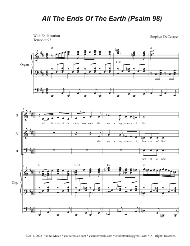 All The Ends Of The Earth (Psalm 98) (Vocal Trio - (SAB)