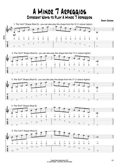A Minor 7 Arpeggios (5 Ways to Play)