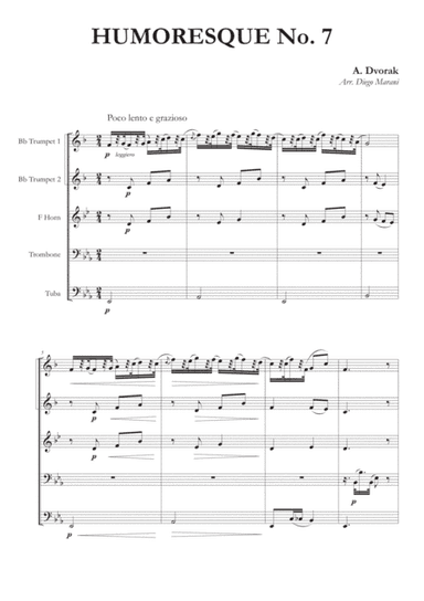 Humoresque No. 7 for Brass Quintet (arr. Diego Marani)
