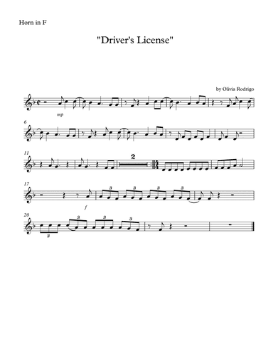 Drivers License (arr. SongBird Music)