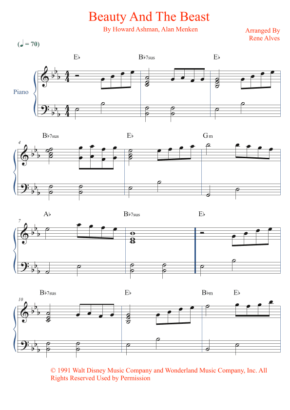 Beauty And The Beast (arr. Rene Alves)