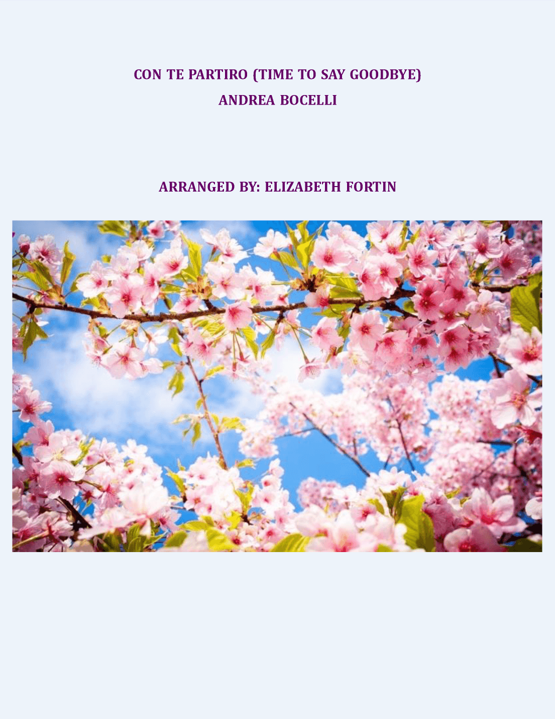 Con Te Partiro (time To Say Goodbye) (arr. Elizabeth Fortin)