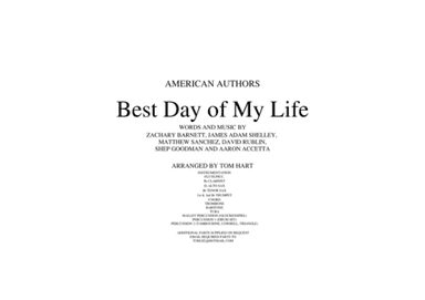 Best Day Of My Life (arr. Tom Hart)