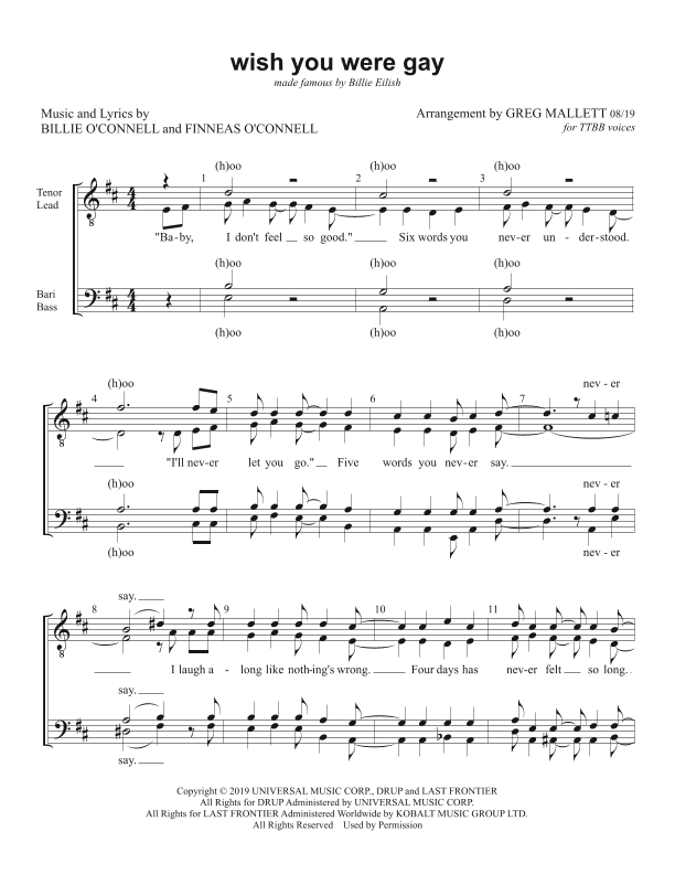 Wish You Were Gay (arr. Greg Mallett)