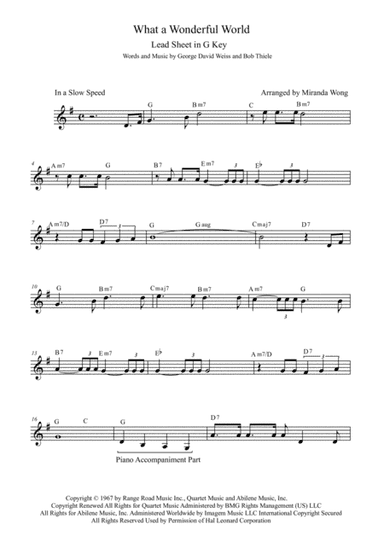 What A Wonderful World (arr. Miranda Wong)
