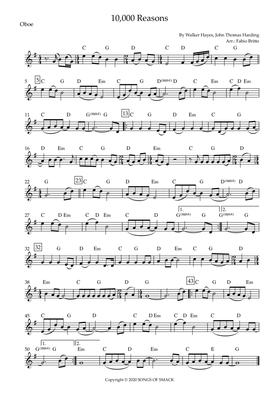 10000 Reasons (arr. Fabio Britto)