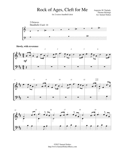 Rock of Ages, Cleft for Me - for 2-octave handbell choir (arr. Samuel Stokes)