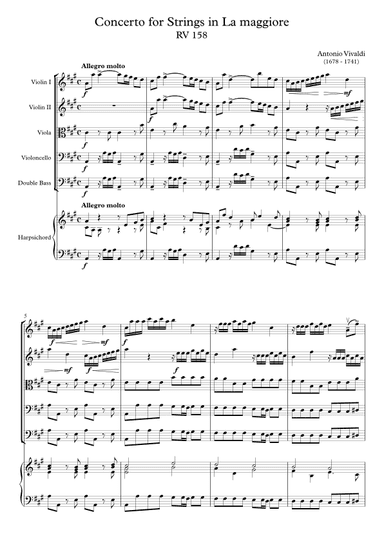 Concerto for Strings in La maggiore RV 158