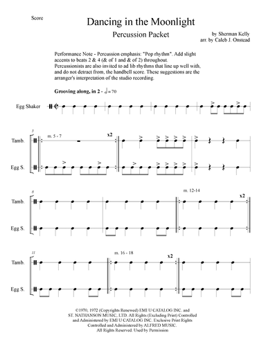 Dancin' In The Moonlight - Score Only (arr. Caleb J. Onstead)