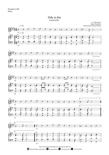 Ode to Joy - Joyful Joyful - Easy Bb Trumpet (arr. Daniel H Rosa)