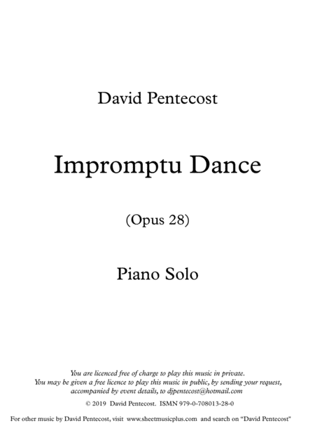 Impromptu Dance, Opus 28