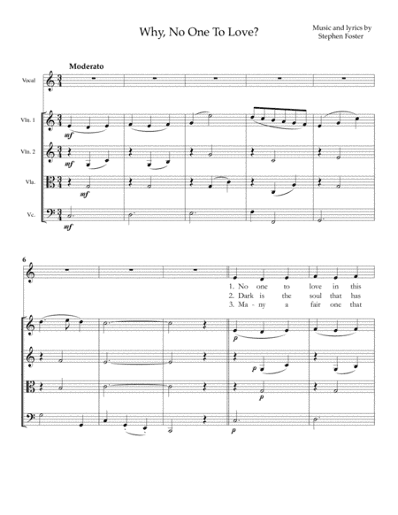 Why, No One To Love?, score and parts (arr. Gary S. Fagin)