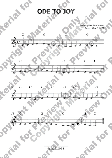 Ode to Joy - Easy Piano (arr. Alex E.)