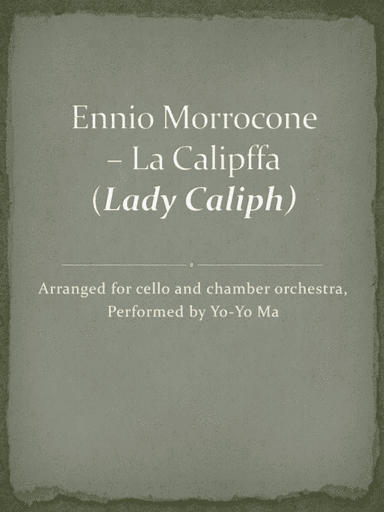La Califfa (arr. Ennio Morricone, Volodymyr Kotliarov)