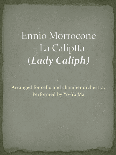 La Califfa (arr. Ennio Morricone, Volodymyr Kotliarov)