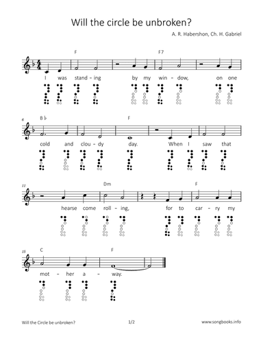 Will the cirlce be unbroken? (arr. songbooks.info)