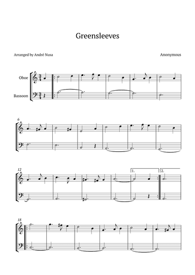 Greensleeves (arr. André Nusa)