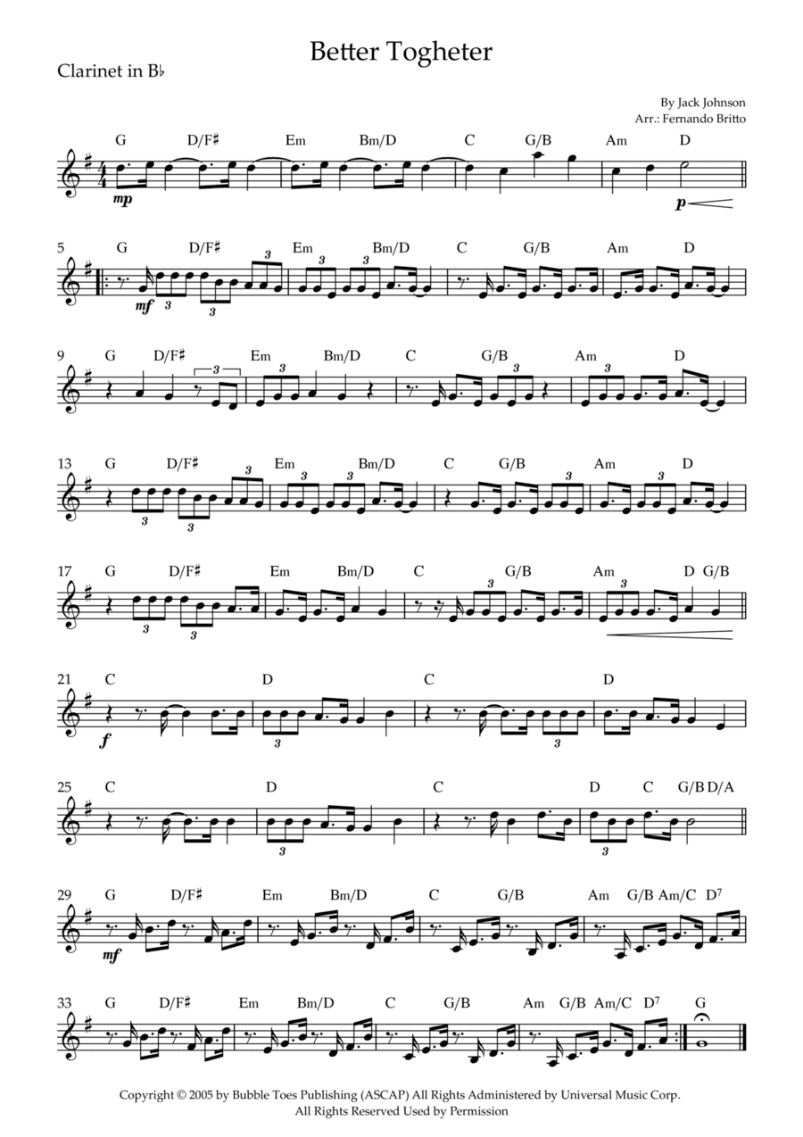 Better Together (arr. Fernando Britto)