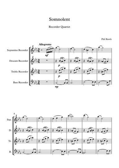 Somnolent - Recorder Quartet