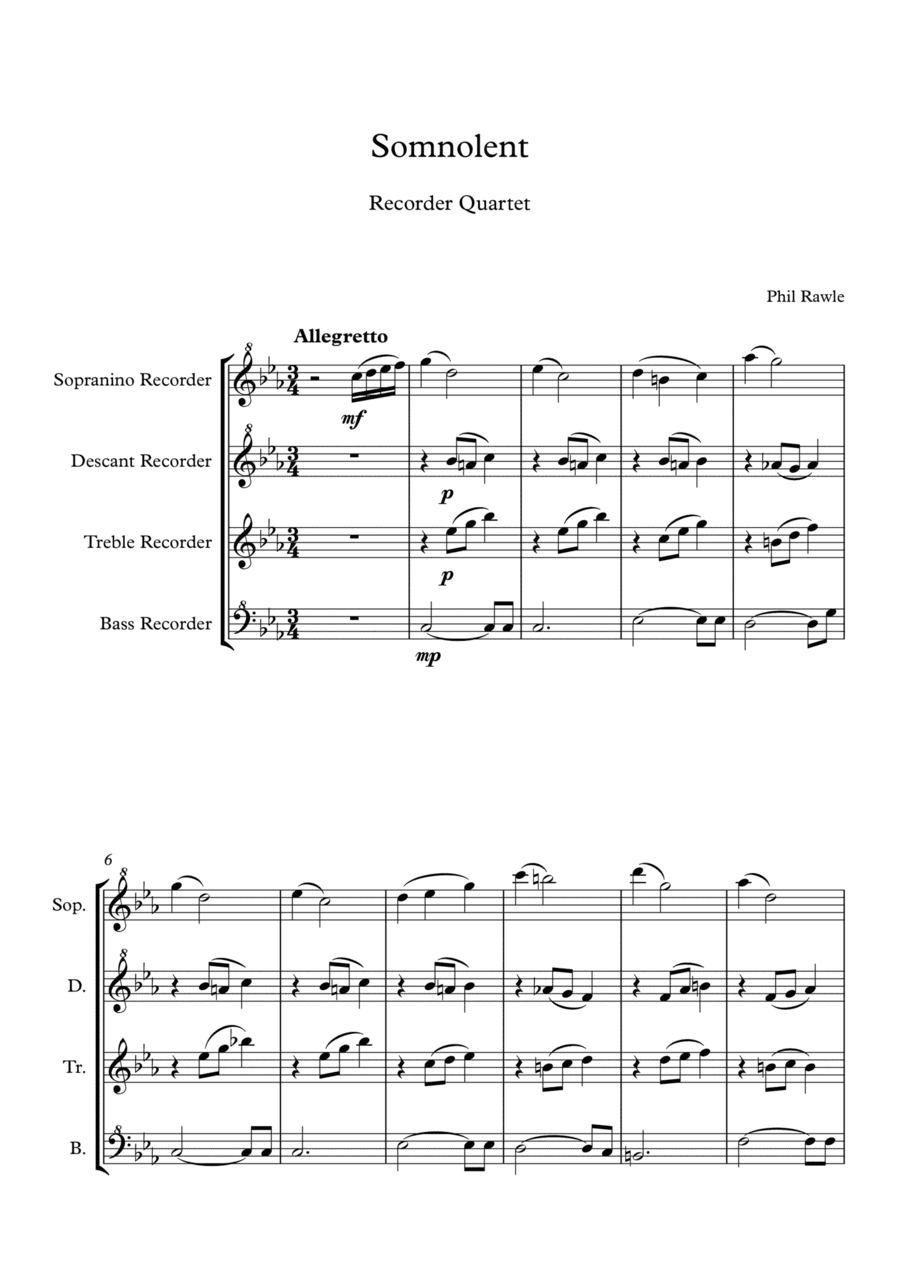 Somnolent - Recorder Quartet