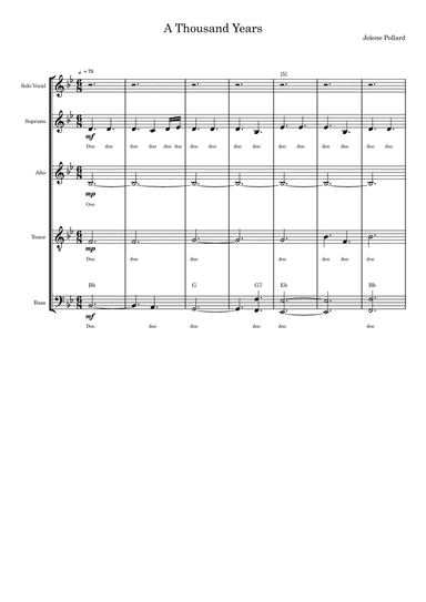 A Thousand Years (arr. Jolene Pollard)
