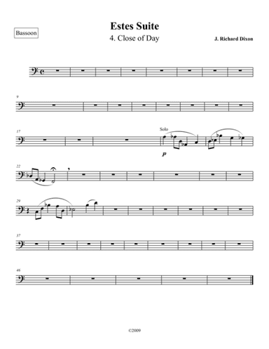 Close of Day, from Estes Suite-Bassoon