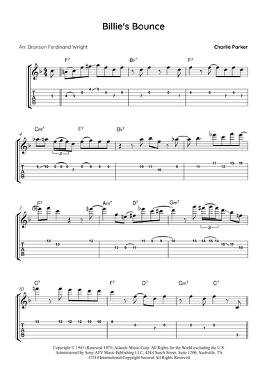 Billie's Bounce (bill's Bounce) (arr. Bronson Ferdinand Wright)