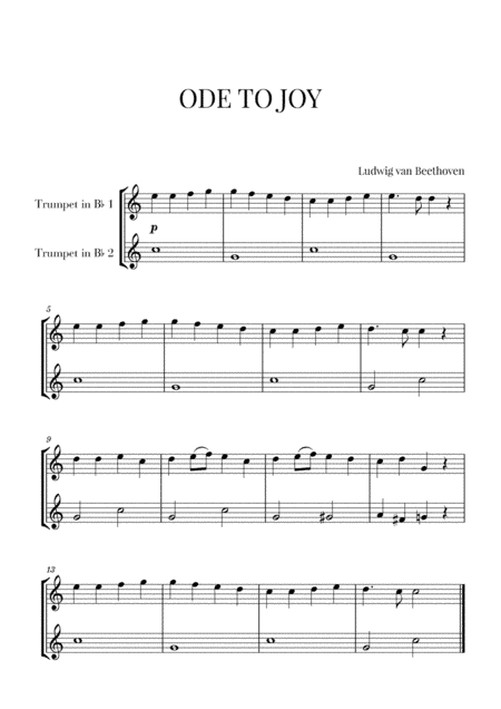 Beethoven - Ode to Joy (for 2 Trumpets) (arr. Cadenza Editions)