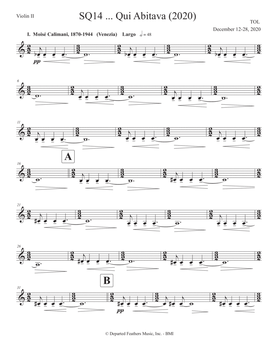 SQ14 ... Qui Abitava (2020) violin 2 part