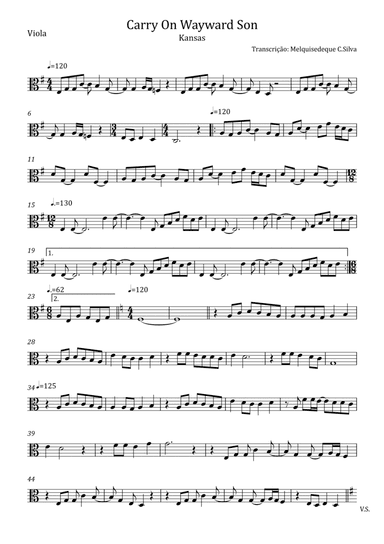Carry On Wayward Son (arr. Melquisedeque C.Silva)