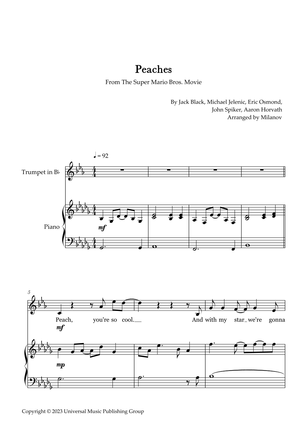 Peaches (arr. Milanov)