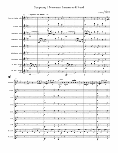 Beethoven Symphony 6 Movement I Clarinet Solo Arrangement (arr. Jeffrey Anderson)