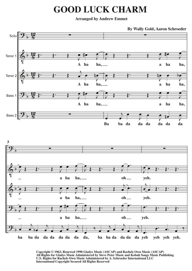 Good Luck Charm (arr. Andrew Emmet)