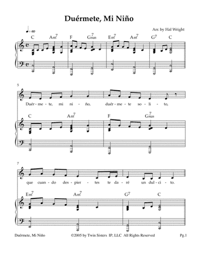 Duérmete, Mi Niño (arr. Hal Wright)