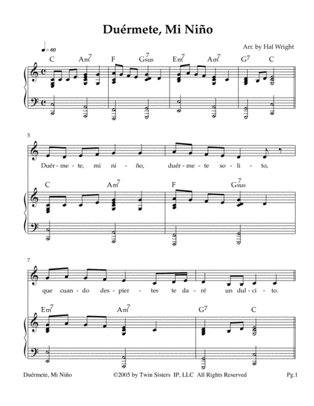 Duérmete, Mi Niño (arr. Hal Wright)