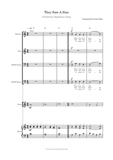 They Saw a Star - Epiphany/Christmas - SATB (optional flute, violin or cello) and piano