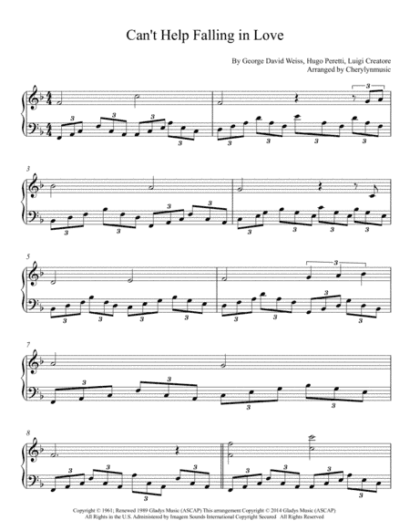 Can't Help Falling In Love (arr. Cherylynmusic)