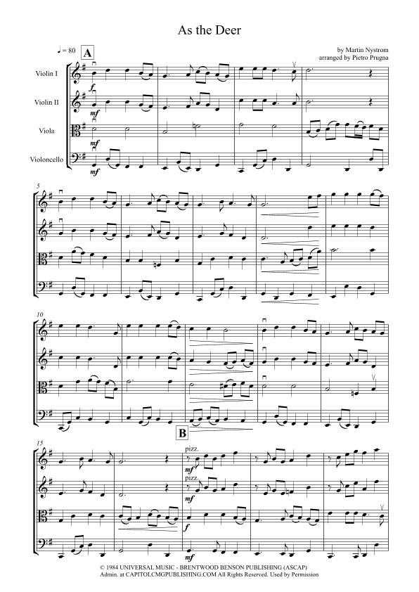 As The Deer (arr. Pietro Prugna)