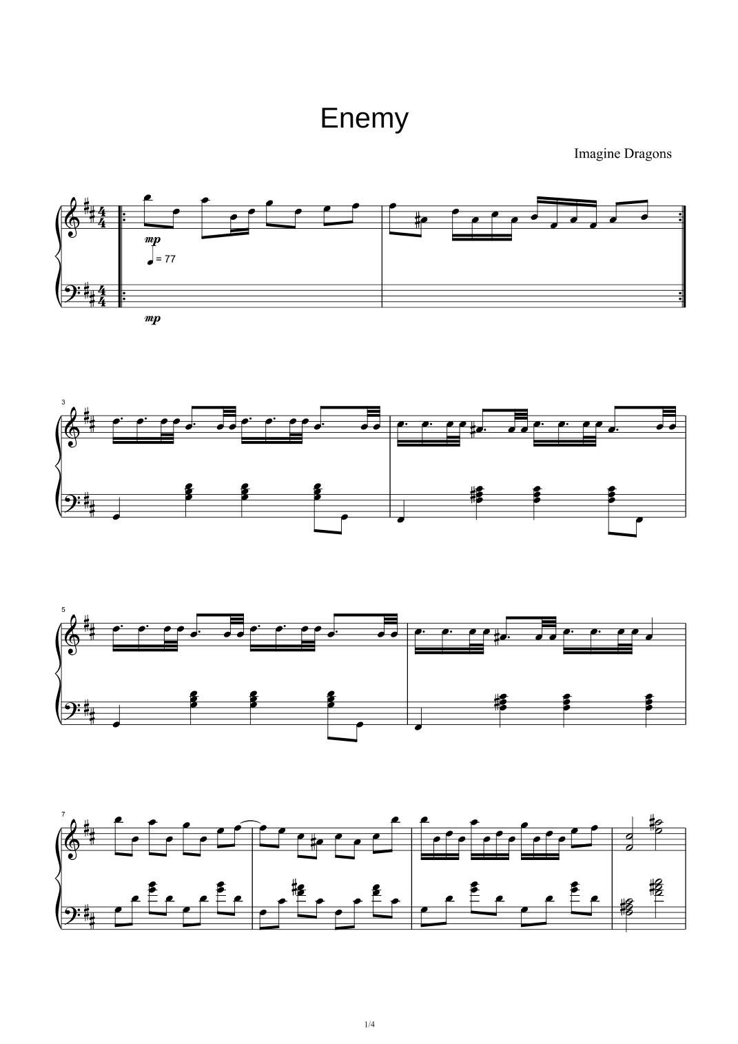 Enemy (arr. Imagine Dragons)