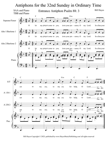 Antiphons for the 32nd Sunday in Ordinary Time