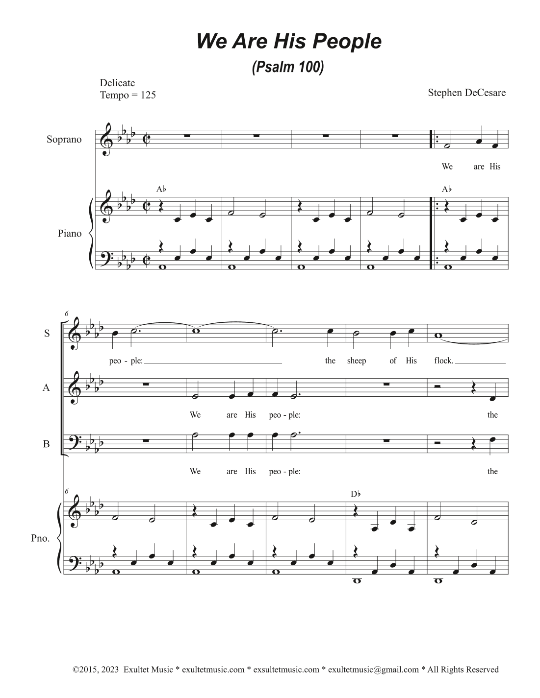 We Are His People (Psalm 100) (SAB)