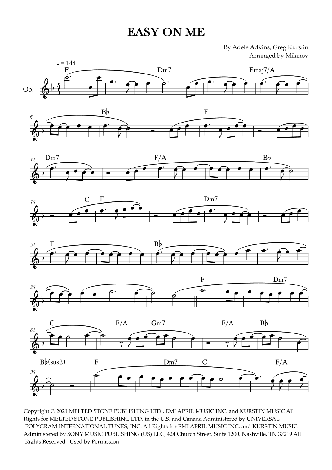 Easy On Me (arr. Milanov)