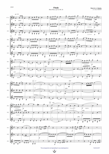 Horn Trios, Nb. 24 -  FINALE (arr. Josef STASTNY)