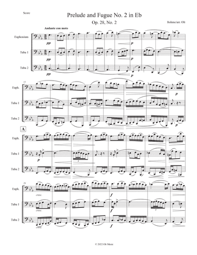 Prelude and Fugue No. 2 in Eb, Op. 28 No. 2 (arr. Tim Olt)