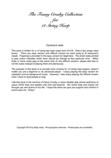 The Fanny Crosby Collection for 12 String Harp (arr. Corinna Wong)