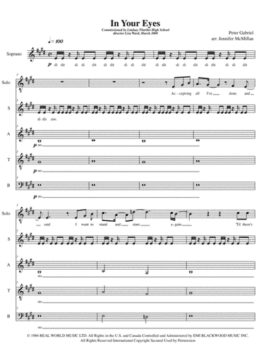 In Your Eyes (arr. Jennifer McMillan)